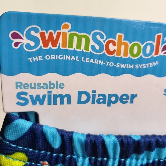 Swimschool Reusable Swim Diaper UPF 50 Level 1 18-22 lbs 12M Sharks Octopus Blue - Picture 9 of 12
